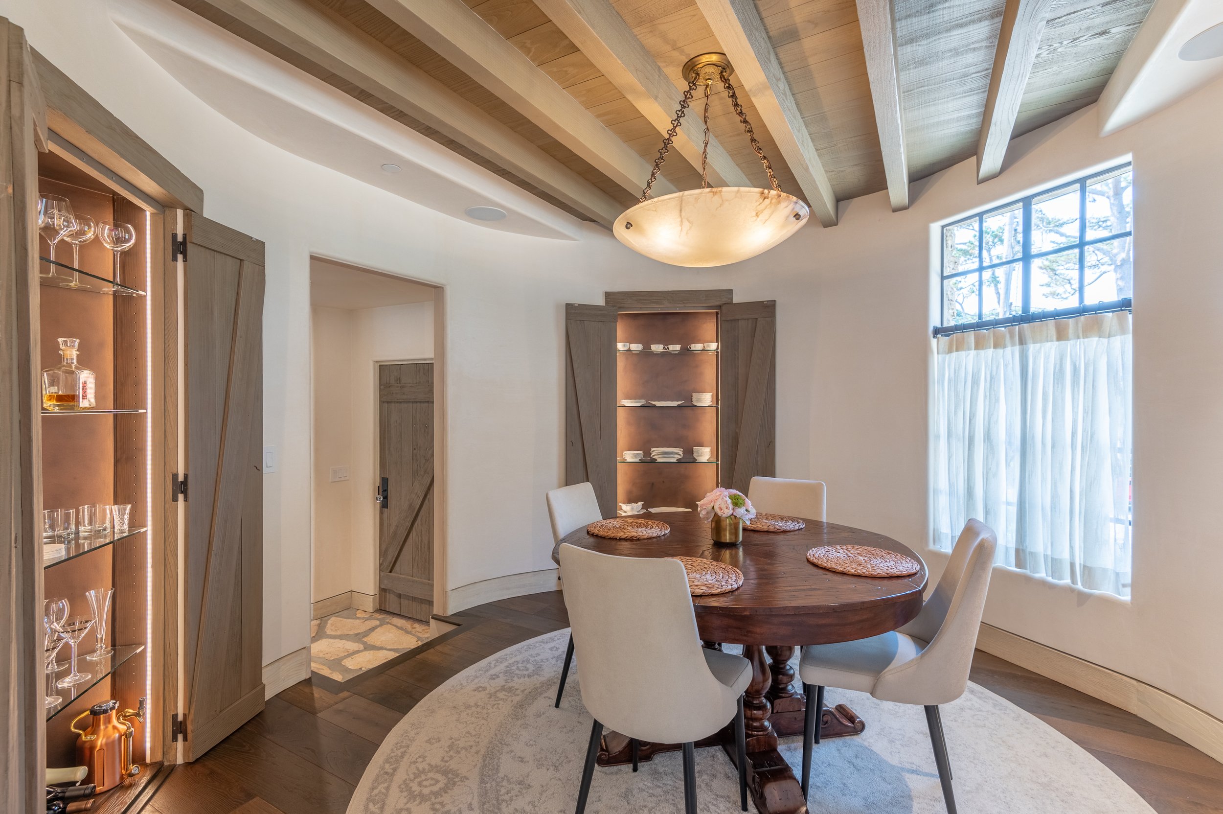 Carmel home dining room in a turret