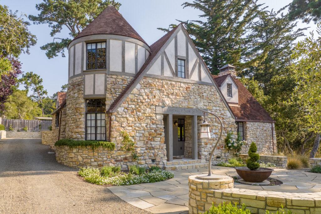 Exterior of a 1925 English Tudor home in Carmel-by-the-Sea restored by Lewis Builders