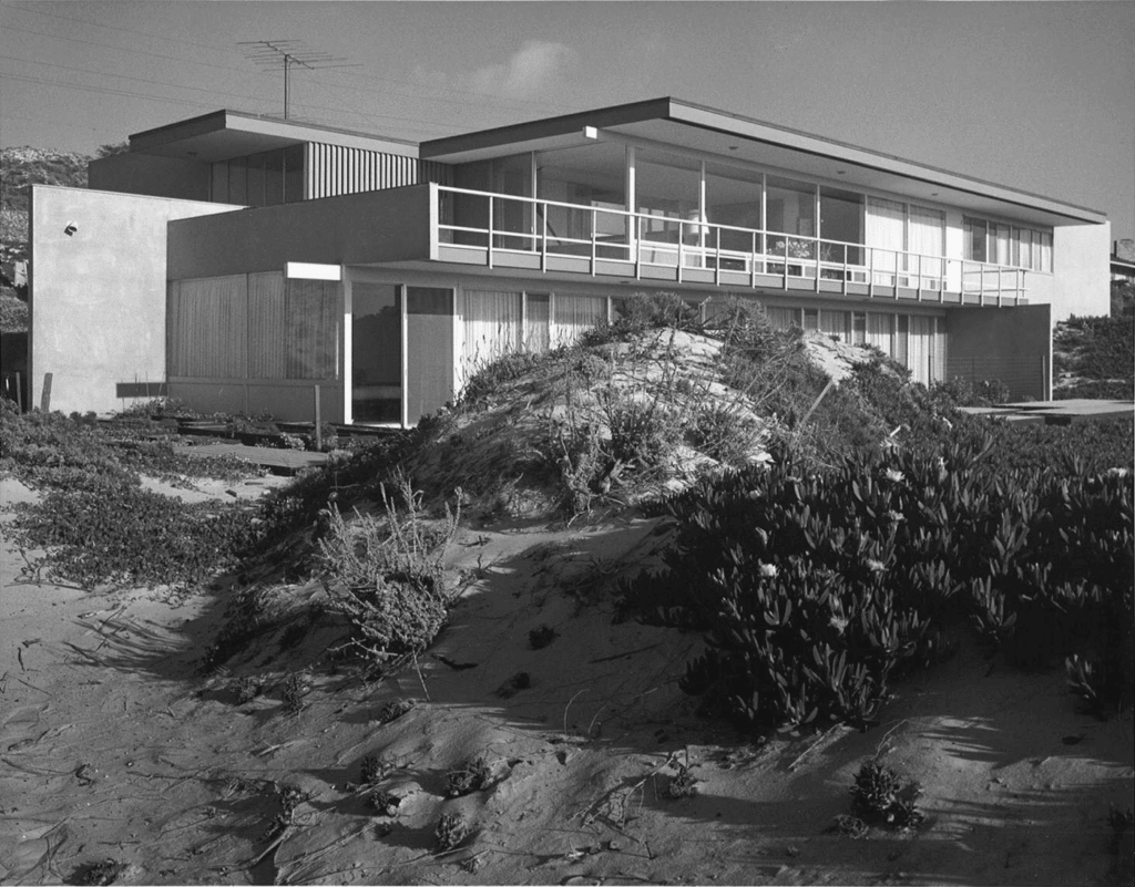 Richard Neutra's Connell House built into a steep hillside above Pebble Beach