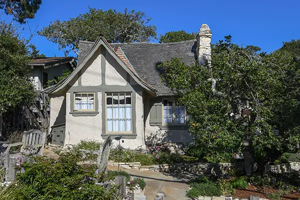 Hansel House storybook cottage built by Hugh Comstock in Carmel-by-the-Sea, 1924